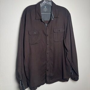 Kuhl Descendr flannel long sleeve shirt gray brown  Men’s XL Gorpcore cabincore